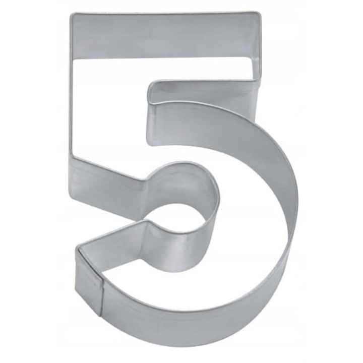 Forma metalica pentru prajituri cifra 5, EkoForemki, 6.5 cm, otel inoxidabil, curatare manuala
