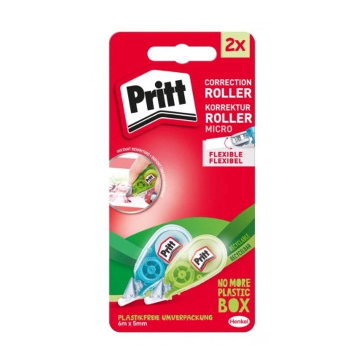 Pritt mikro roller korrektor 5mmx6m, 2 darabos szett, többszínű