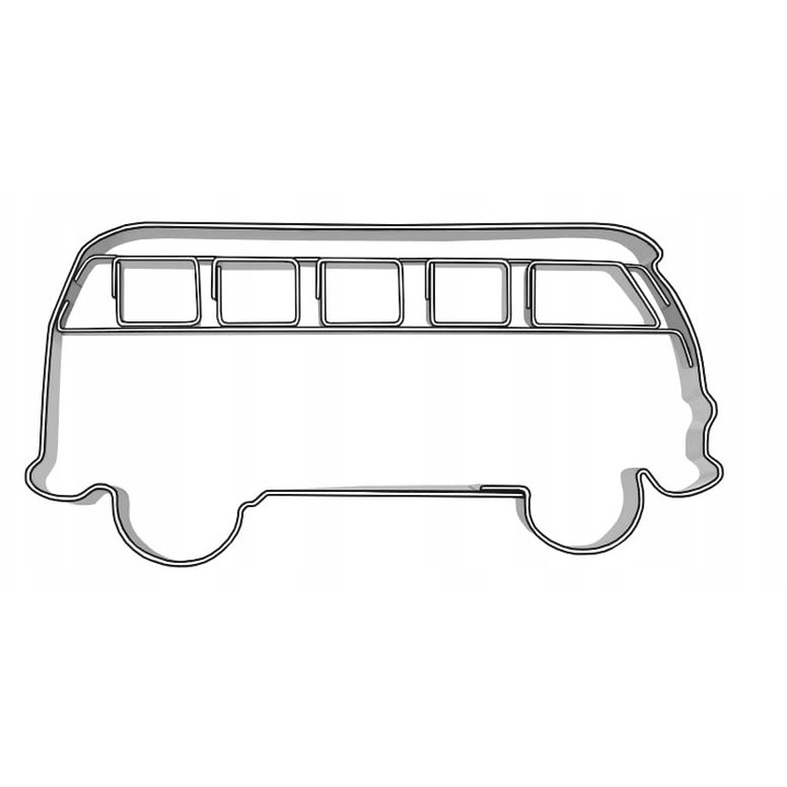 Forma metalică autobuz EkoForemki, 9cm, inox, ideală pentru prăjituri și ornamente