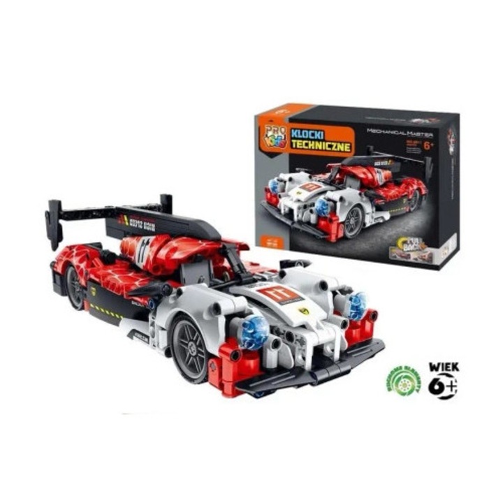 Set de constructie Pro Kids, masina de curse super, 6 ani+, mecanica, aerodinamica