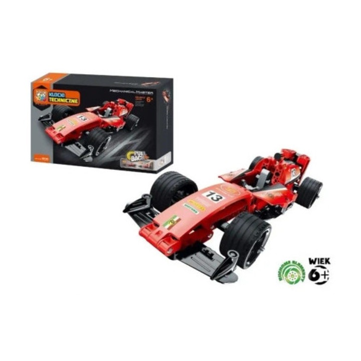 Set de constructie Pro Kids Formula, masina de curse, mecanism "pull back", 6 ani+