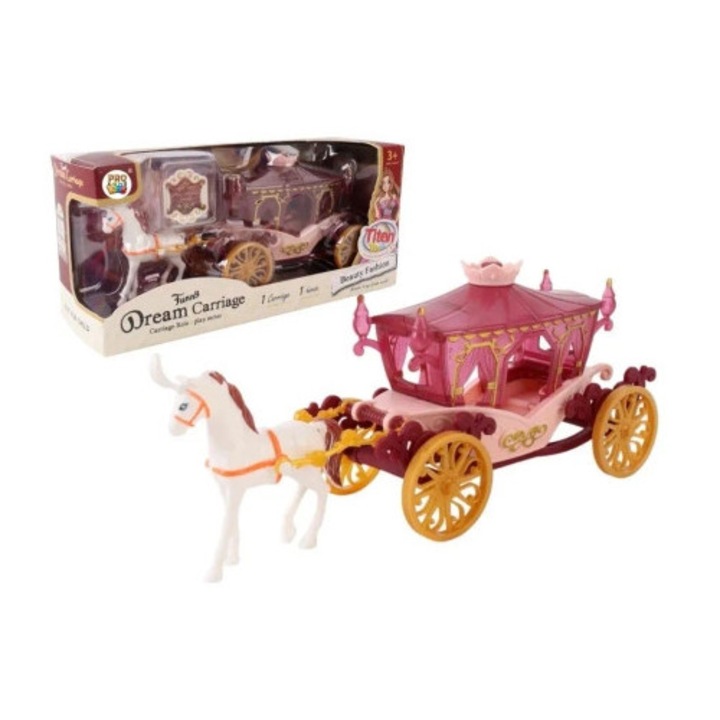 Set Zana cu Carosa si Cal, Pro Kids, albastra, 3 ani+