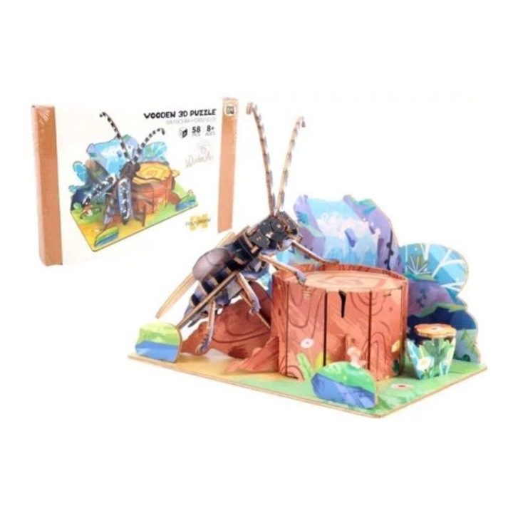 Puzzle 3D set Pro Kids, chrzaszcz in padure, 30x20x15cm, multicolor
