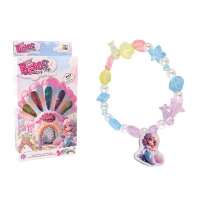 Pro Kids színes karkötő szett, 2 karkötő, nagy, pasztell gyöngyök, 30x20cm