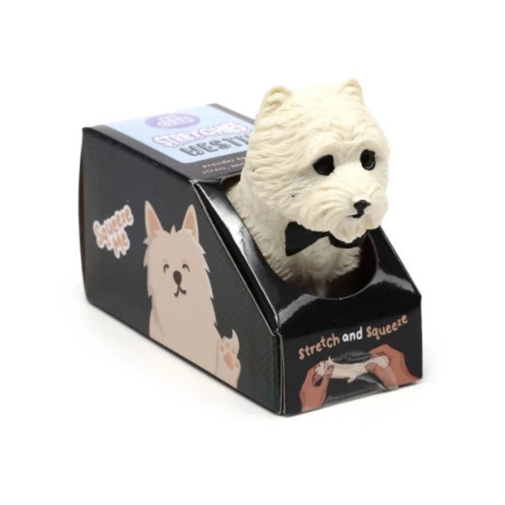 Jucarie interactiva copii, Puckator, Fidget West Highland Terrier, 20x15cm