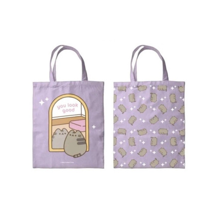 Pusheen sporttáska, HI-BYE modell, 40x36cm, 100% poliészter, ideális bevásárláshoz és iskolán kívüli tevékenységekhez