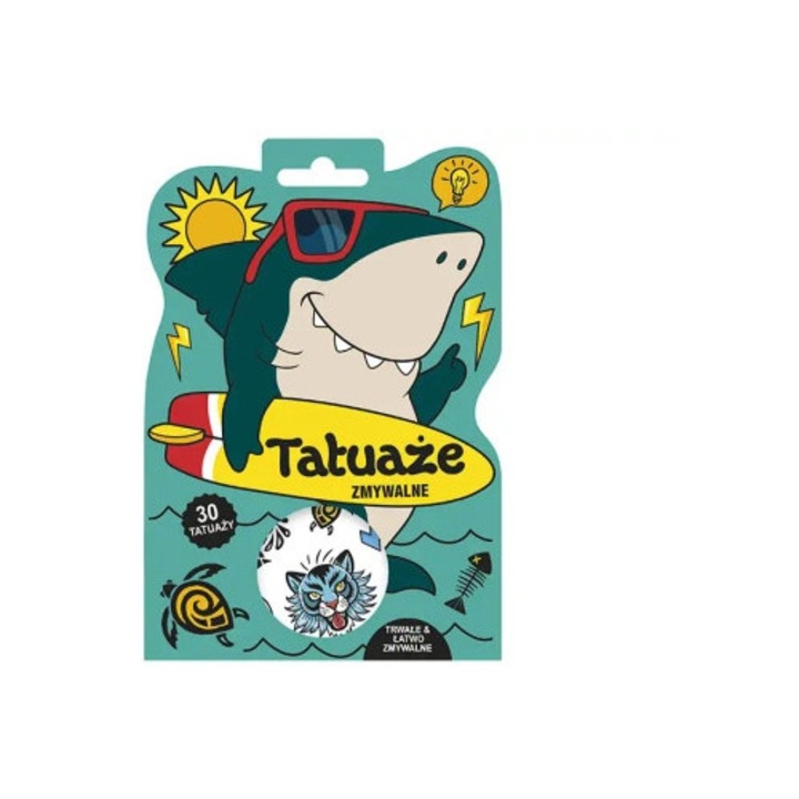 Set tatuaje temporare Ranok-Creative, 30 modele colorate, animale salbatice