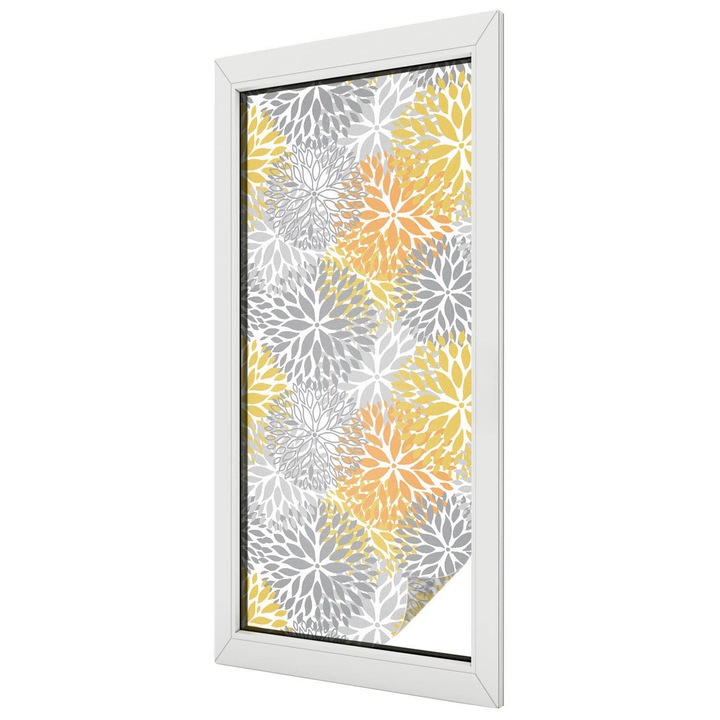 Декоративно фолио за стъкло Tulup, цветно, с матов ефект, с размери 50x116 см, за прозорци и врати