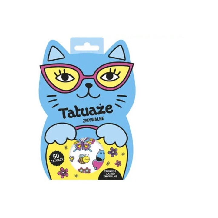 Set tatuaje temporare Ranok-Creative, 50 modele colorate, motylki si animale, 10x15cm