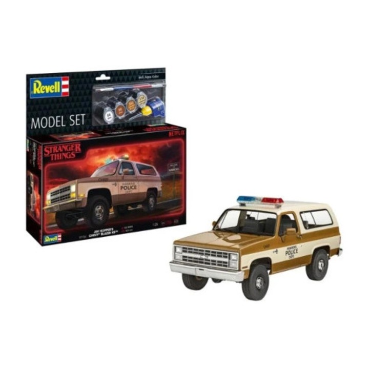 Set model Revell Jim Hopper's Chevy Blazer K5, 1:25, 162 piese, 19cm, Stranger Things