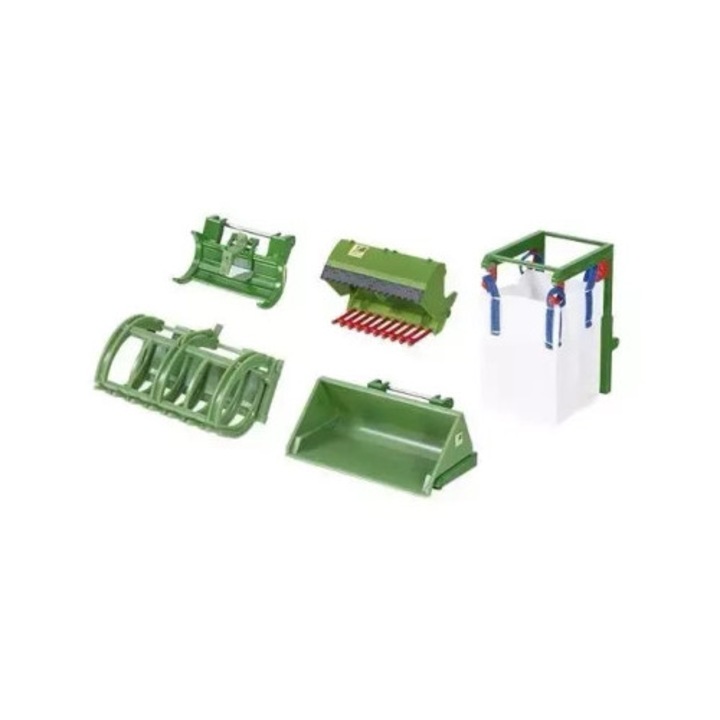Set accesorii pentru incarcatoare frontale Siku Farmer, verde