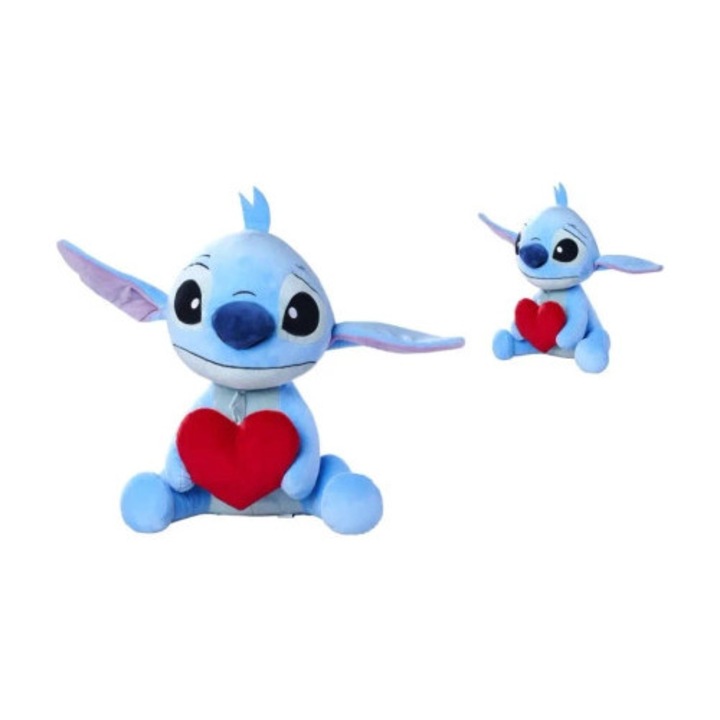 Jucarie de plus Disney Stitch cu inima 50cm