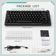 Клавиатура за гейминг Ajazz AK820 с 75% бутон, кабелна Type-C, механична, с възможност за гореща смяна, 5-слойна шумопоглъщаща пяна, бяла LED подсветка, черна