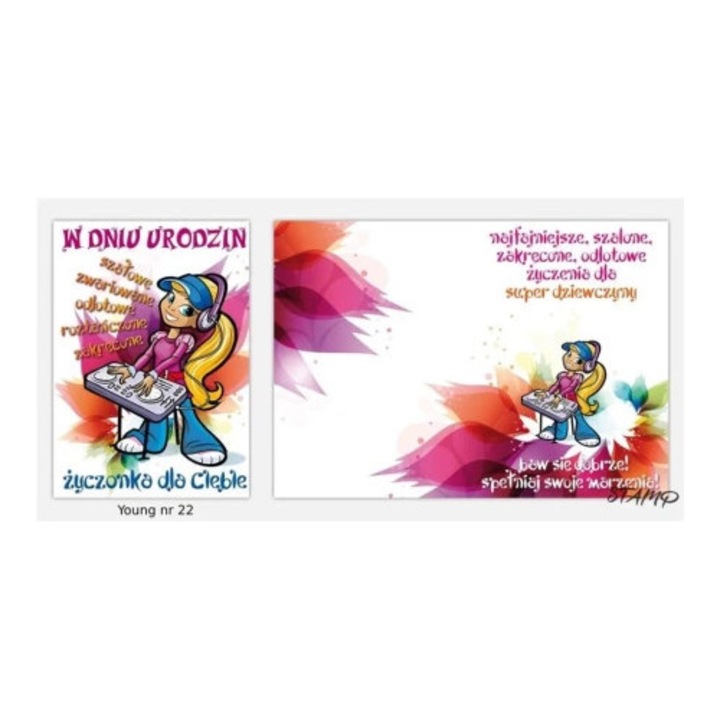 Felicitare STAMP Karnet Young B6, model 022, cu envelopa, 1 bucata