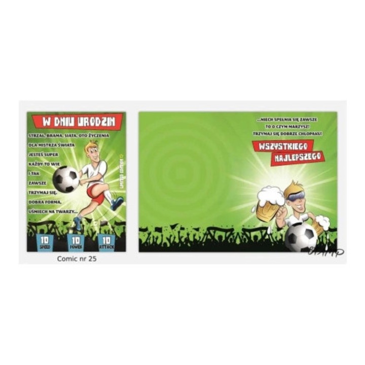 Felicitare Comic B6, STAMP, cu coperta, model nr 25, Urodziny