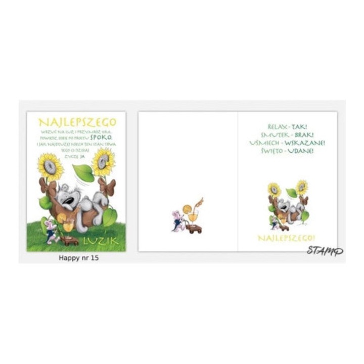 Felicitare STAMP Karnet Happy B6, cu coperta, model nr 15, set 1 bucata