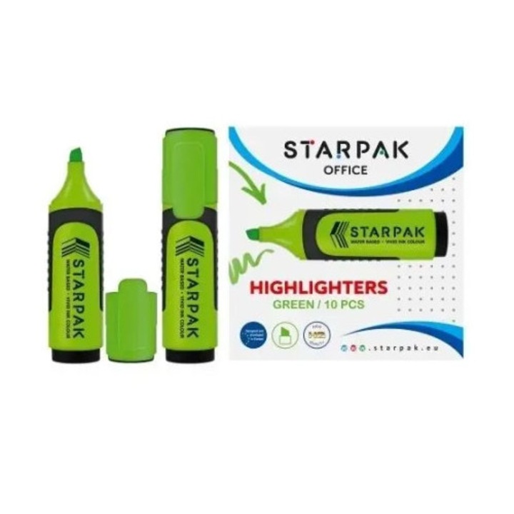 Set 10 markere Starpak, verde, plastic