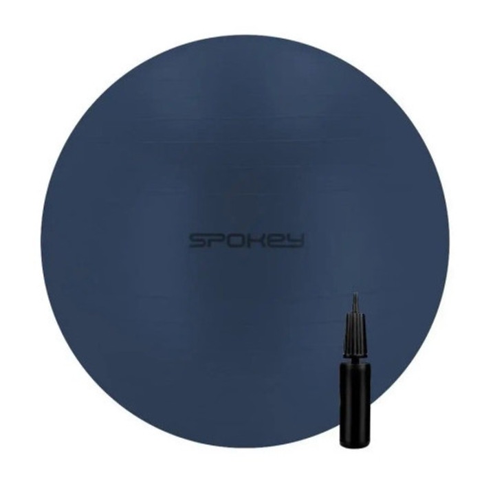 Minge fitness Spokey, 75cm, sistem anti-burst, cu pompa inclusa, albastra