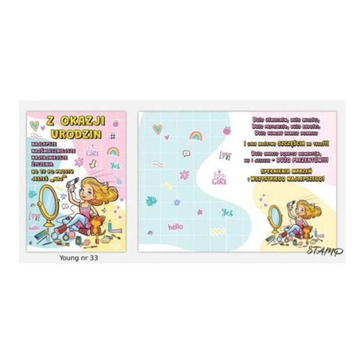 Felicitare STAMP Young B6, model nr 33, cu coperta, pentru aniversari