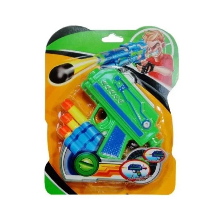 Pistol de jucarie, SWEDE, 3 sageti, multicolor