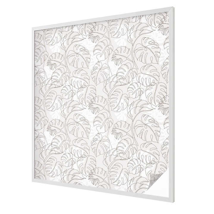 Autocolant Folie Autoadeziva Decorativa, Tulup, Frunzele de Monstera sunt delicate si elegante, Ideal Pentru Ferestre si Geamuri Interioare, 100x116 cm, Ideal Pentru Decor Interior, 010450850050000033352