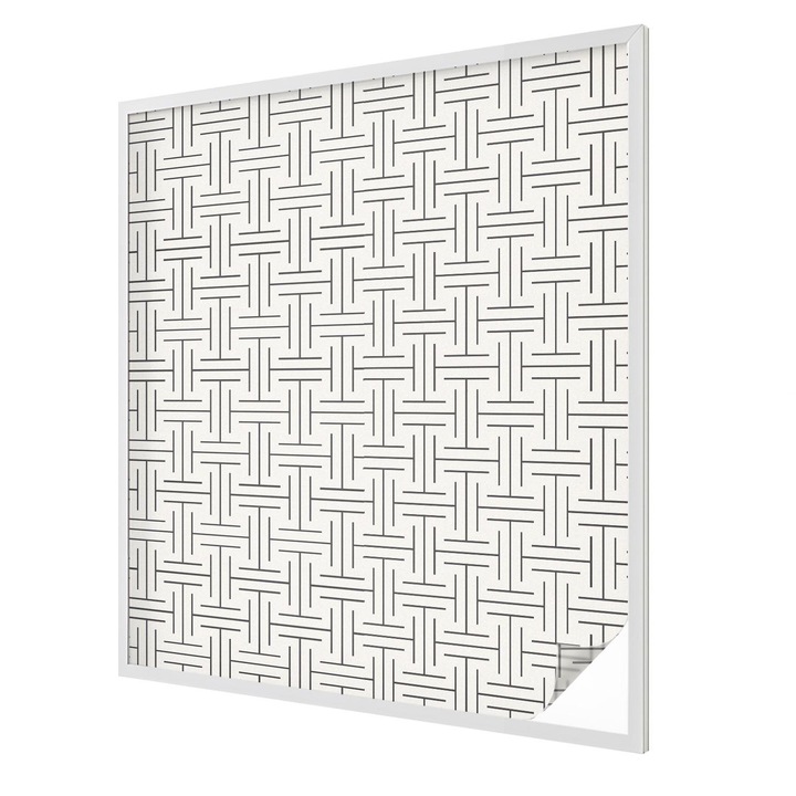 Folie geam vitraliu, Tulup, Impletitura minimalista eleganta, Intimitate pentru Geamuri si Ferestre, 100x116 cm, Ideal Pentru Decor Interior, 010450850050000033427