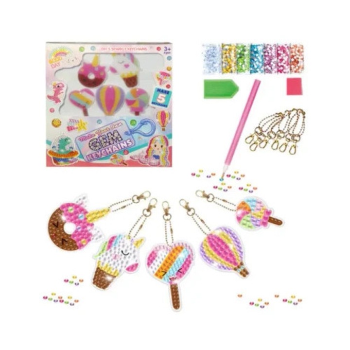 Set creativ brelocuri SWEDE, 5 modele, 20 culori, 30x20x5cm