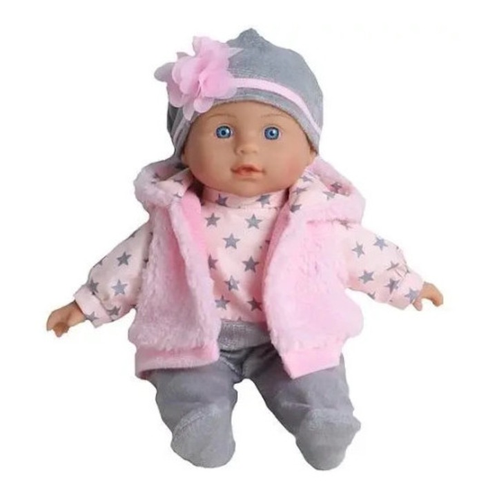 Papusa Smily Play Julka, 32cm, invata engleza, canta, set cu baterii