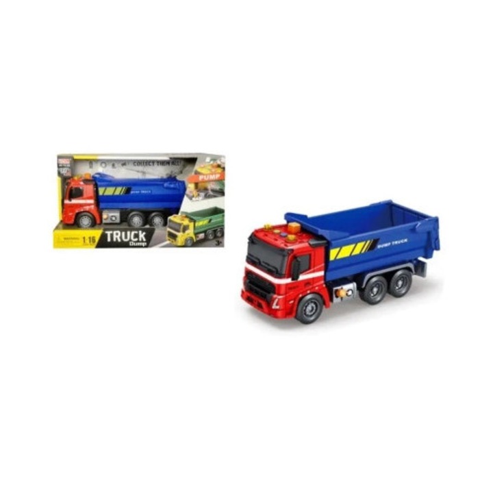 Camion de jucarie SWEDE, model 1:16, cu lumini si sunete, 30x15x10cm