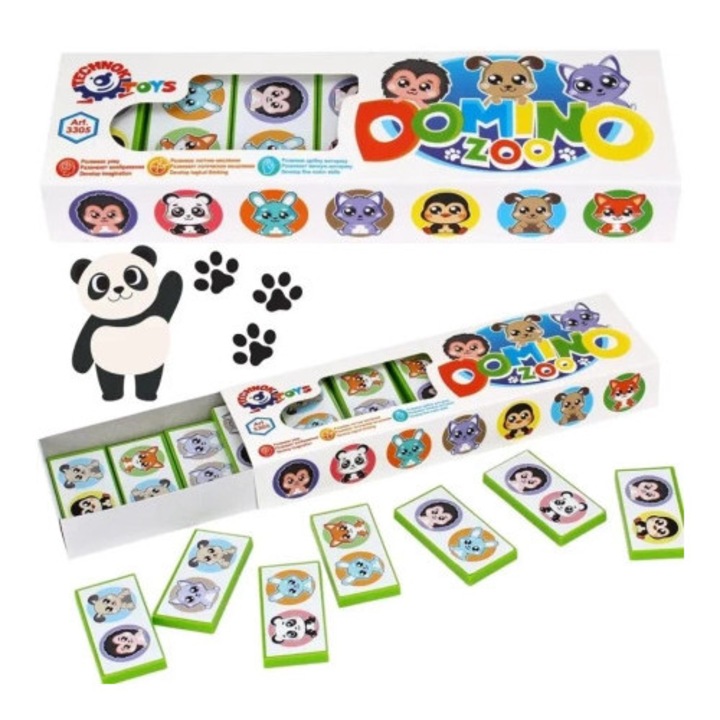 Társasjátékok, TechnoK, Domino Zoo, többszínű, szett