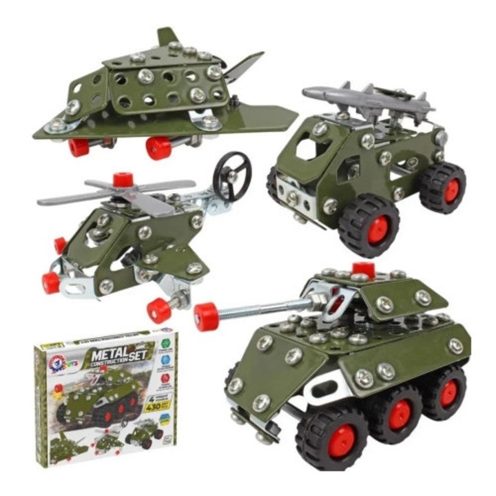 Set de constructie TechnoK, 430 elemente, metalic