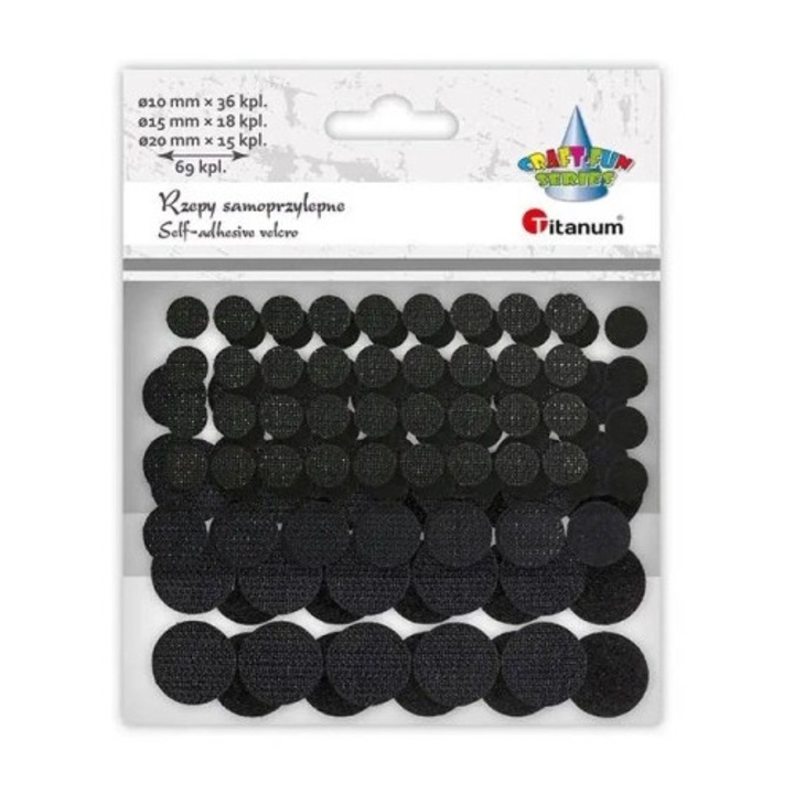 Fekete kerek öntapadós címkék, 69 db