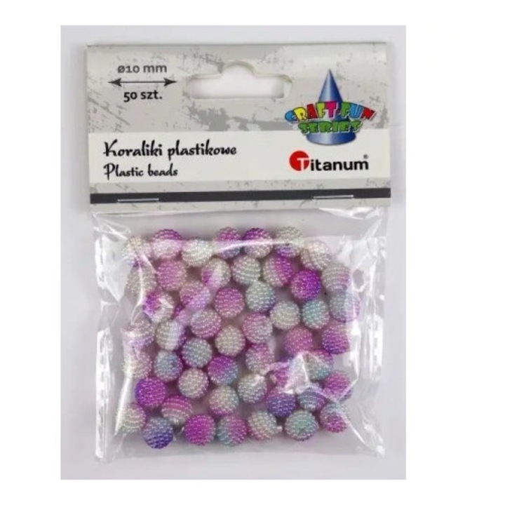 50 darabos gyöngy szett, 10mm, lila ombre, Titanum