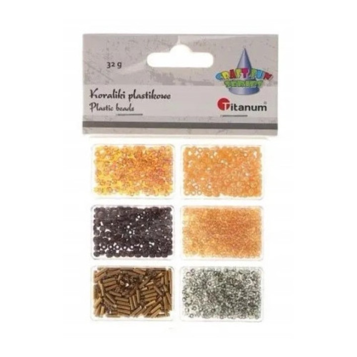 Műanyag gyöngy szett, Titanum, 6 modell, 32g