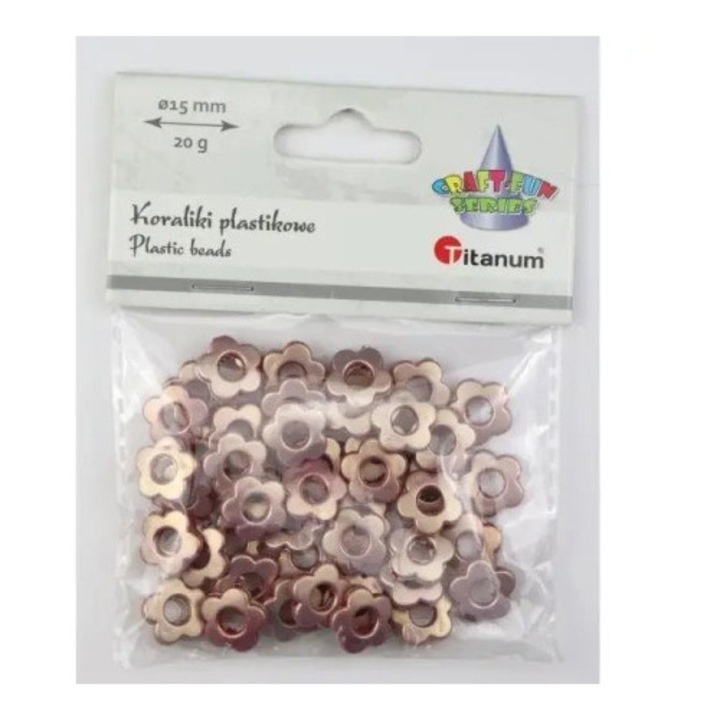 Set de margele plastice flori 15mm, Titanum, 20g