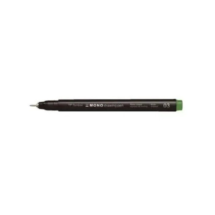 Тънкописец Tombow MONO 0,35mm, зелен, водоустойчив, пигментиран