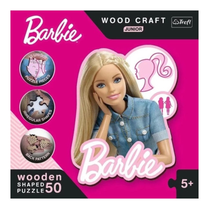 Barbie fa puzzle készlet 50 darabos, Trefl, többszínű