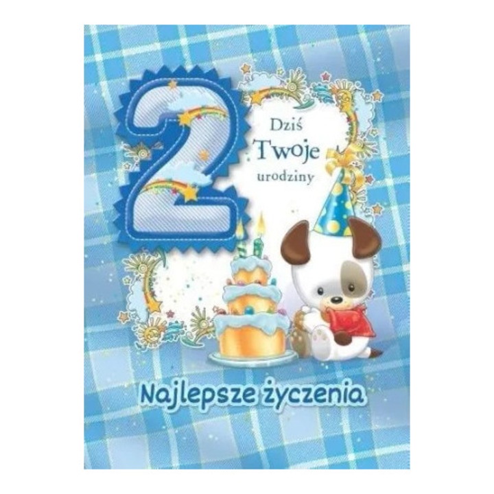 Felicitare Trend, Urodziny 2 MF02, cu plic si urari in interior