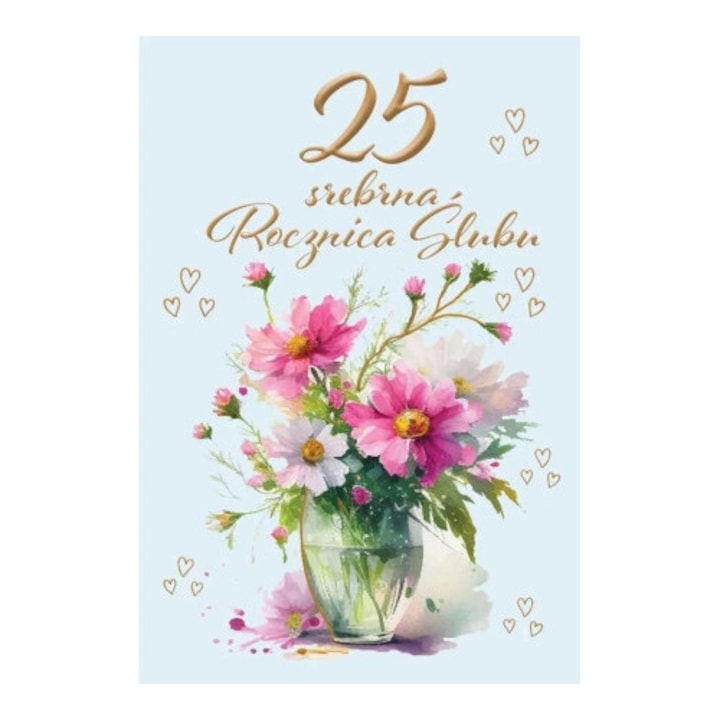 Felicitare Trend, aniversare 25 ani, cu plic si urari.