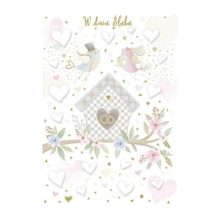 Felicitare B6 cu coperta, Trend, tema nunta, multicolor