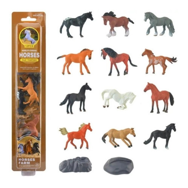 Set figurine cai 12 bucati, Trifox
