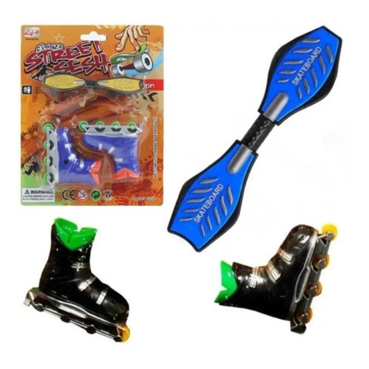 Set mini rolki si deskorolka pe deget, Trifox, mix culori