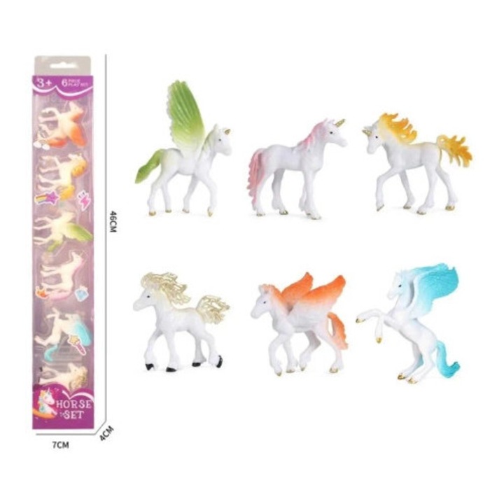 Set figurine Trifox, unicorni, pegasi, 6 bucati