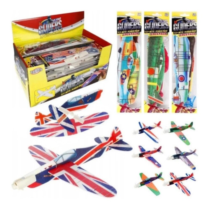 Avion de jucarie Trifox, samolot din polistiren, model MIX, multicolor