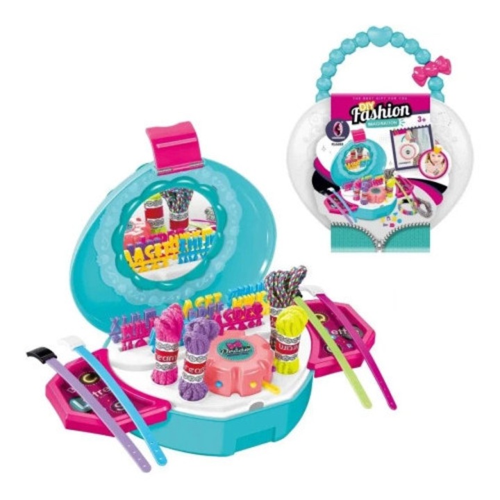 Set creativ Trifox DIY Fashion Imagination, bratari colorate, forma inima, 19x23x8 cm