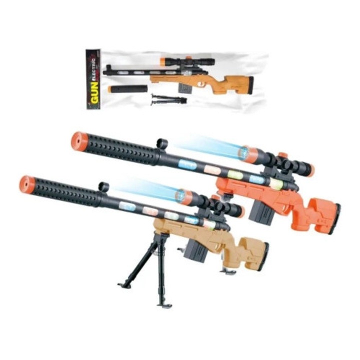 Pusca de jucarie Trifox, electric, 63x17x4cm, efecte sonore si luminoase