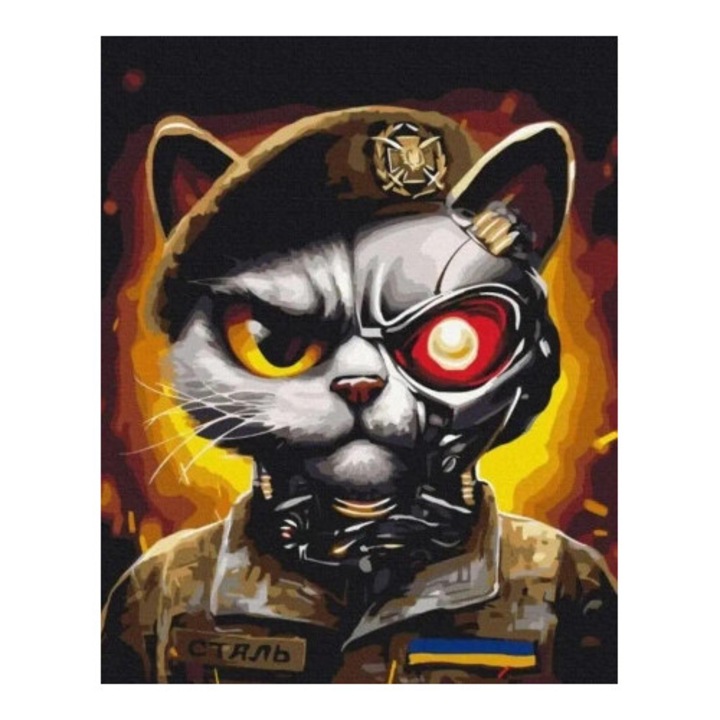 Set pictura dupa numere, Twoje Hobby, Kot Sil Zbrojnych Ukrainy, 25 culori, dificultate 3