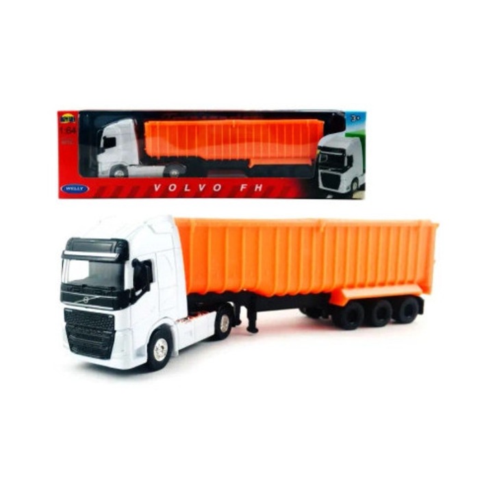 Volvo FH kamion 1:64 Welly, realisztikus részletek, masszív felépítés, többszínű