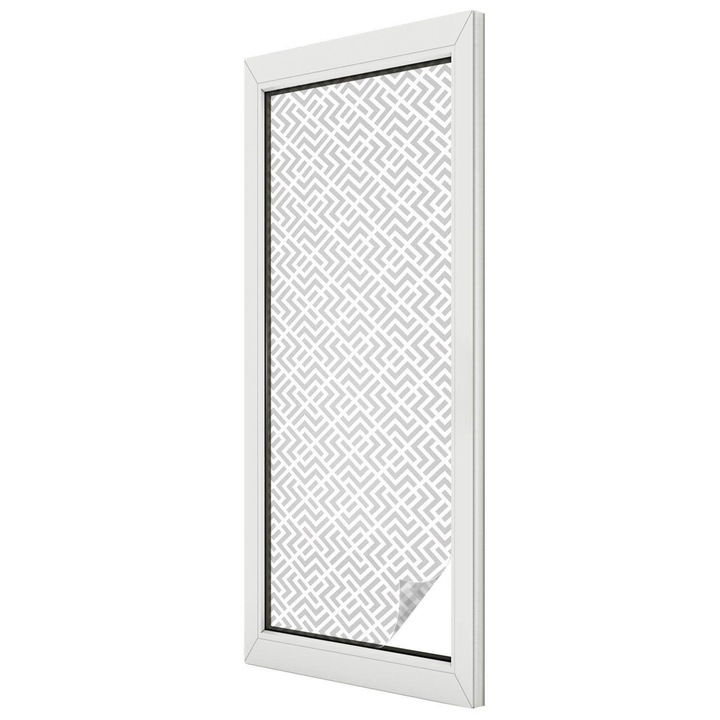 Autocolant Folie Autoadeziva Decorativa, Tulup, Modele geometrice gri moderne, Ideal Pentru Ferestre si Geamuri Interioare, 50x146 cm, Ideal Pentru Decor Interior, 010450850070000282516