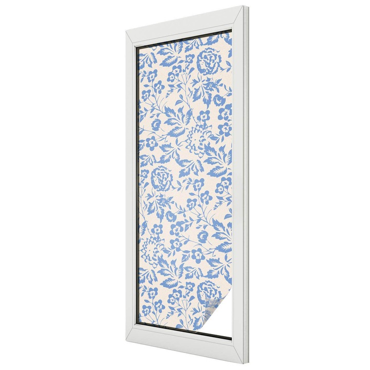 Folie geam vitraliu, Tulup, Model floral clasic, Intimitate pentru Geamuri si Ferestre, 50x146 cm, Ideal Pentru Decor Interior, 010450850070000282873
